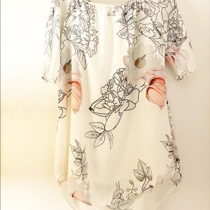Yoins | summer dress | white with pink flowers | L